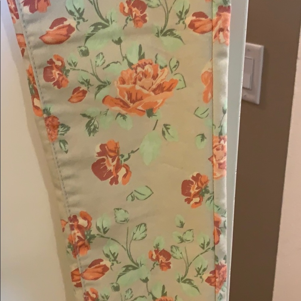 Floral denim skinny jeans